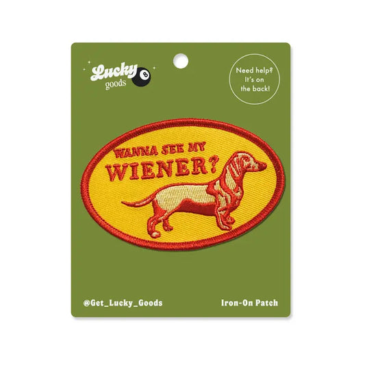 #20 See My Wiener Iron-On Embroidered Patch