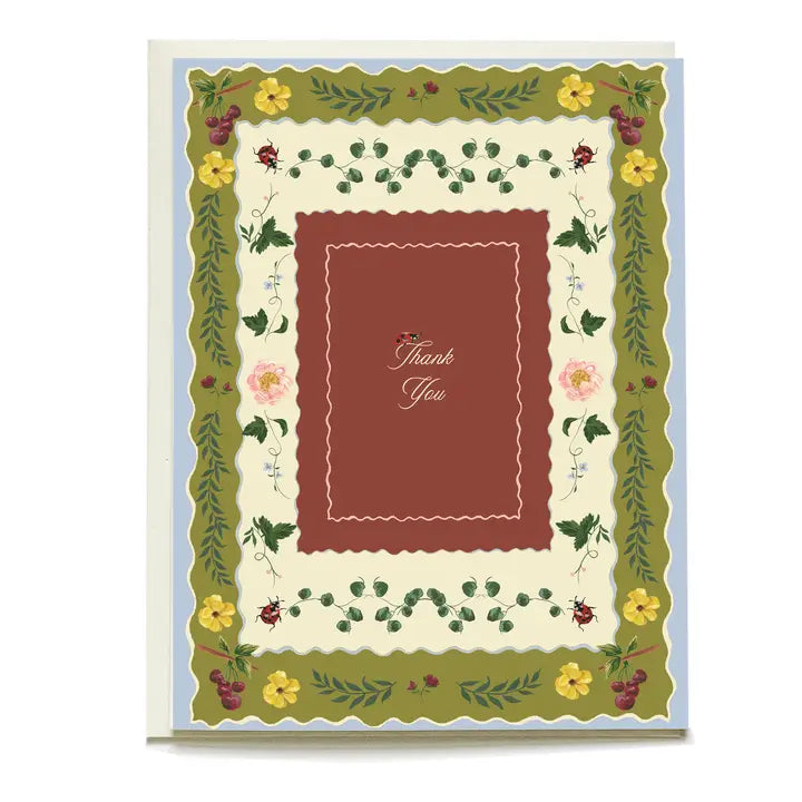 Garden Frame Briar Thank You Greeting Card