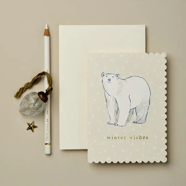 Polar Bear Winter Wishes Card
