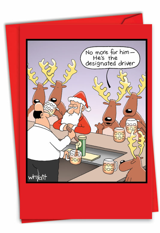 Designated Driver Reindeers Christmas Card
