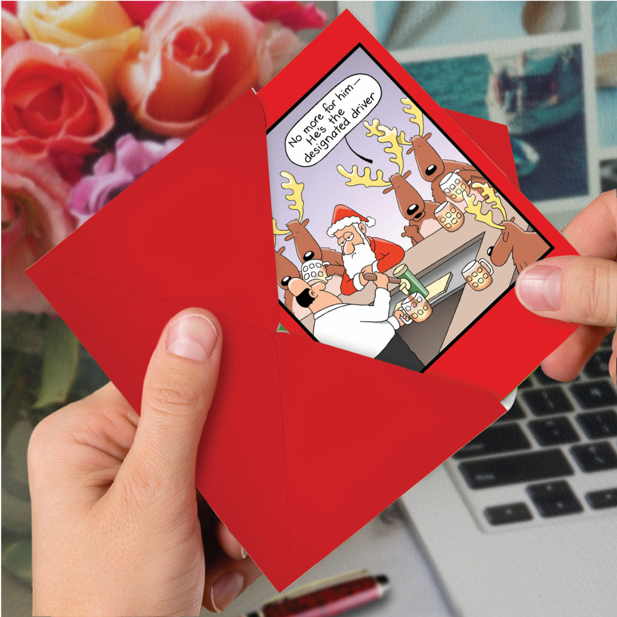 Designated Driver Reindeers Christmas Card