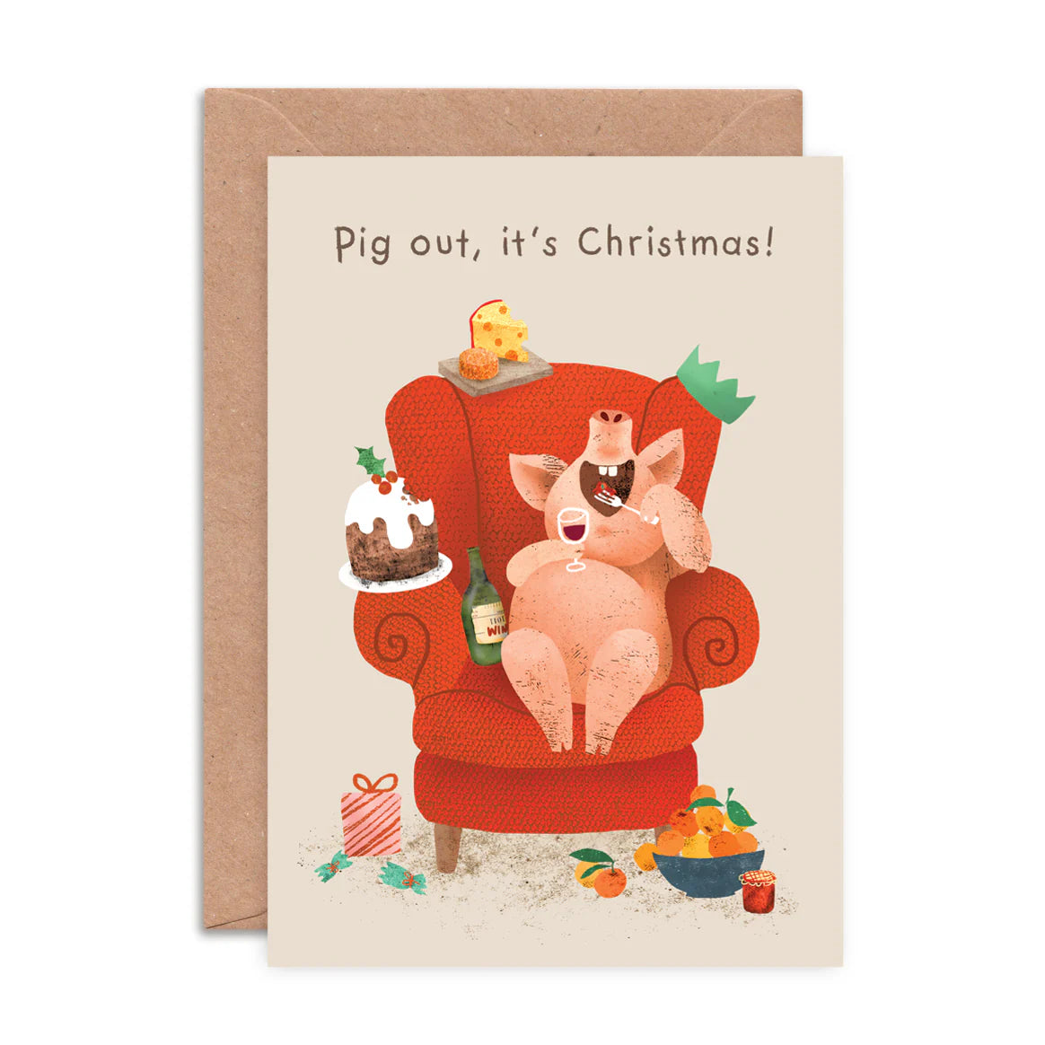 Pig Out It is Christmas Card