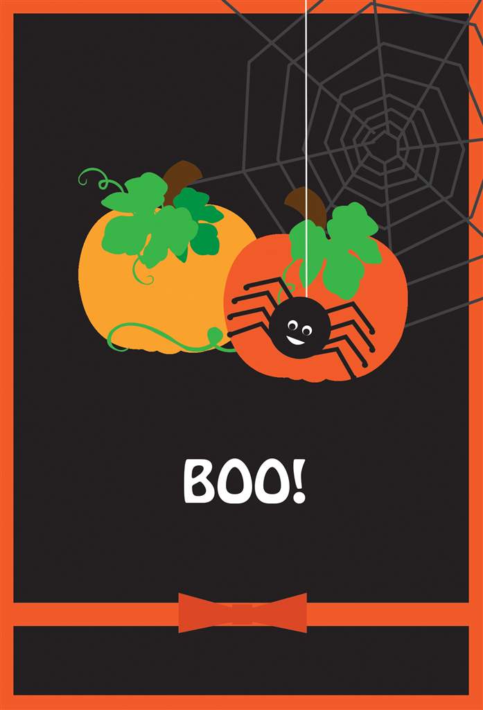 Spider on a Pumpkin Halloween Card