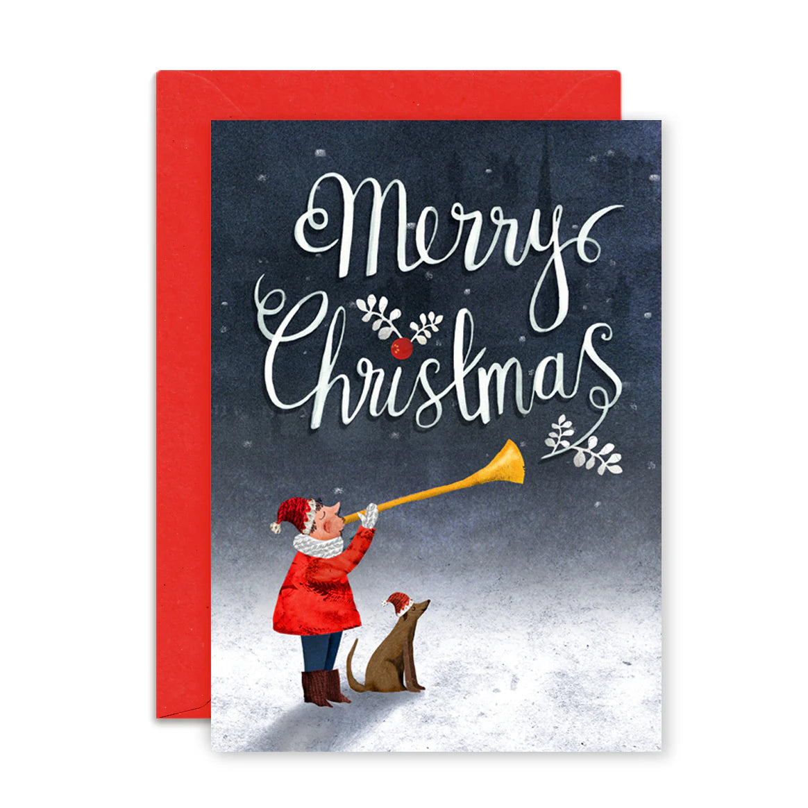 Merry Christmas Trumpet Player Card