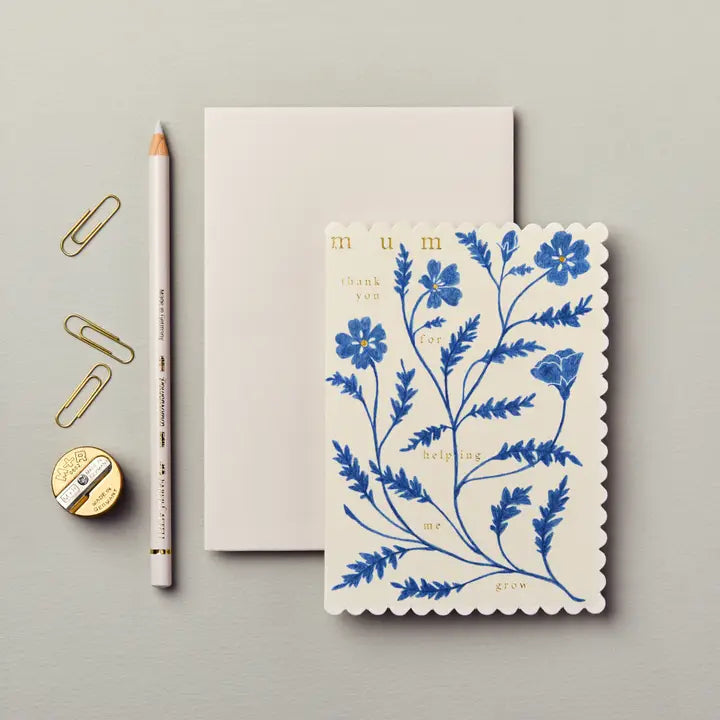 Flora Mum Thank You for Helping Me Grow Card