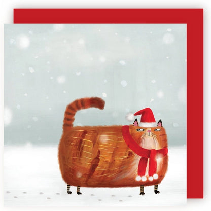 Cat In Snow Christmas Card
