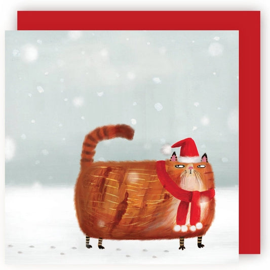Cat In Snow Christmas Card
