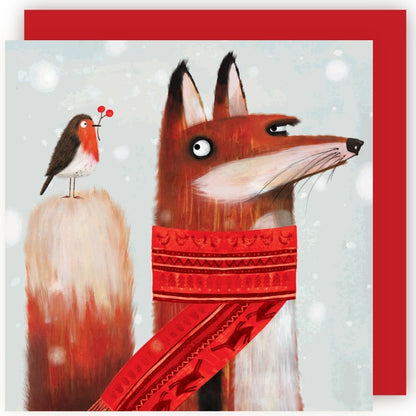 Christmas Fox & Friendly Robin Christmas Card