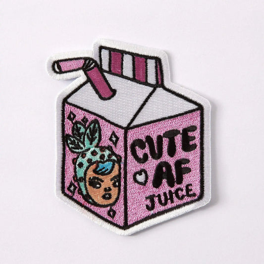 #80 Cute AF Juice Embroidered Iron On Patch