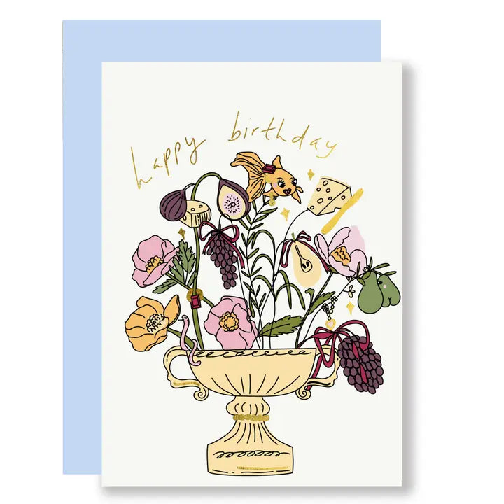 Figgy Flowers Birthday Greeting Card