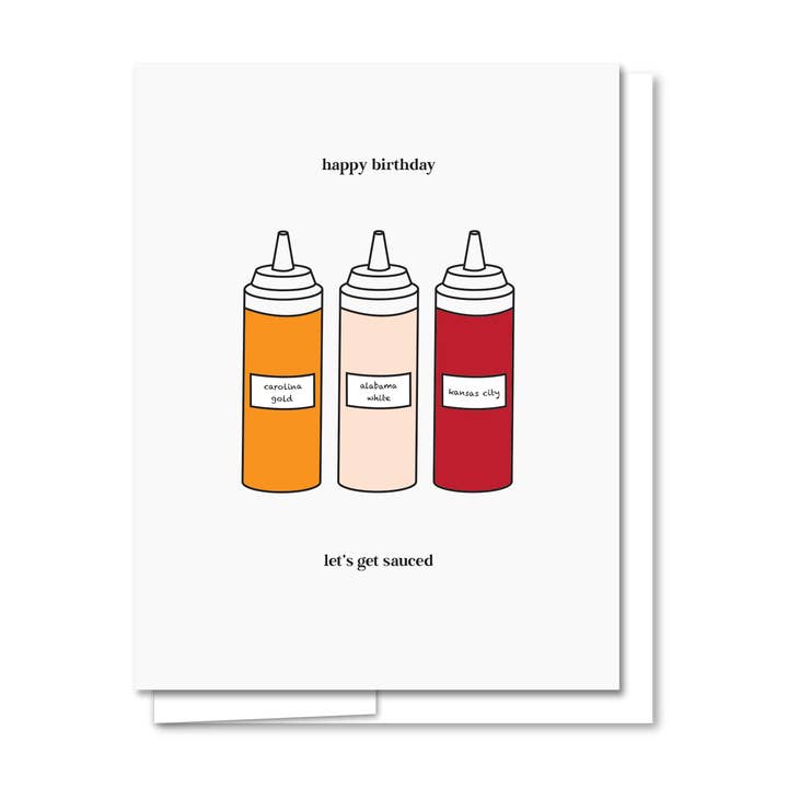 Sauced Letterpress Birthday Card