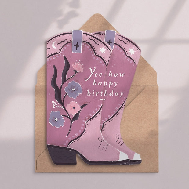 Cowboy Boots Birthday Card