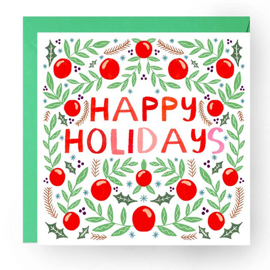 Happy Holidays Recycled Greetings Card