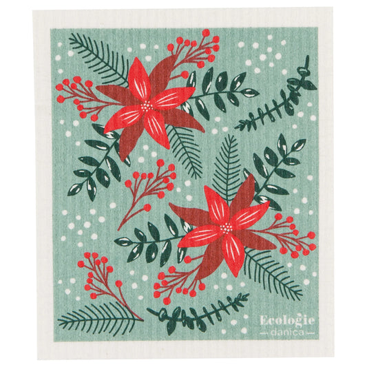 Swedish Dishcloth Poinsettia