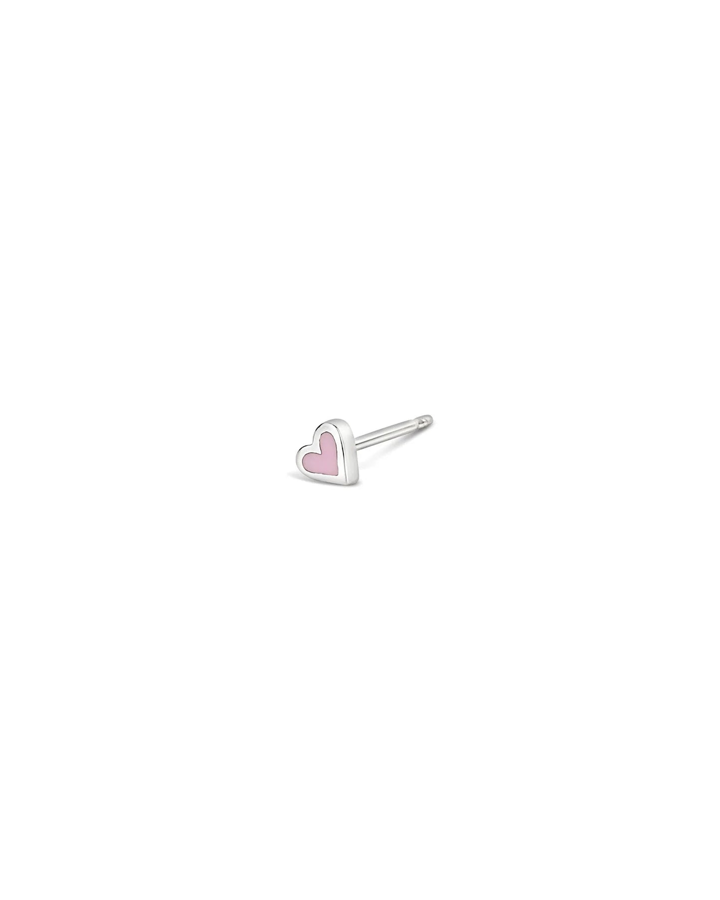 Super Tiny Enamel Heart Stud Earrings