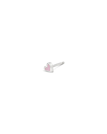Super Tiny Enamel Heart Stud Earrings