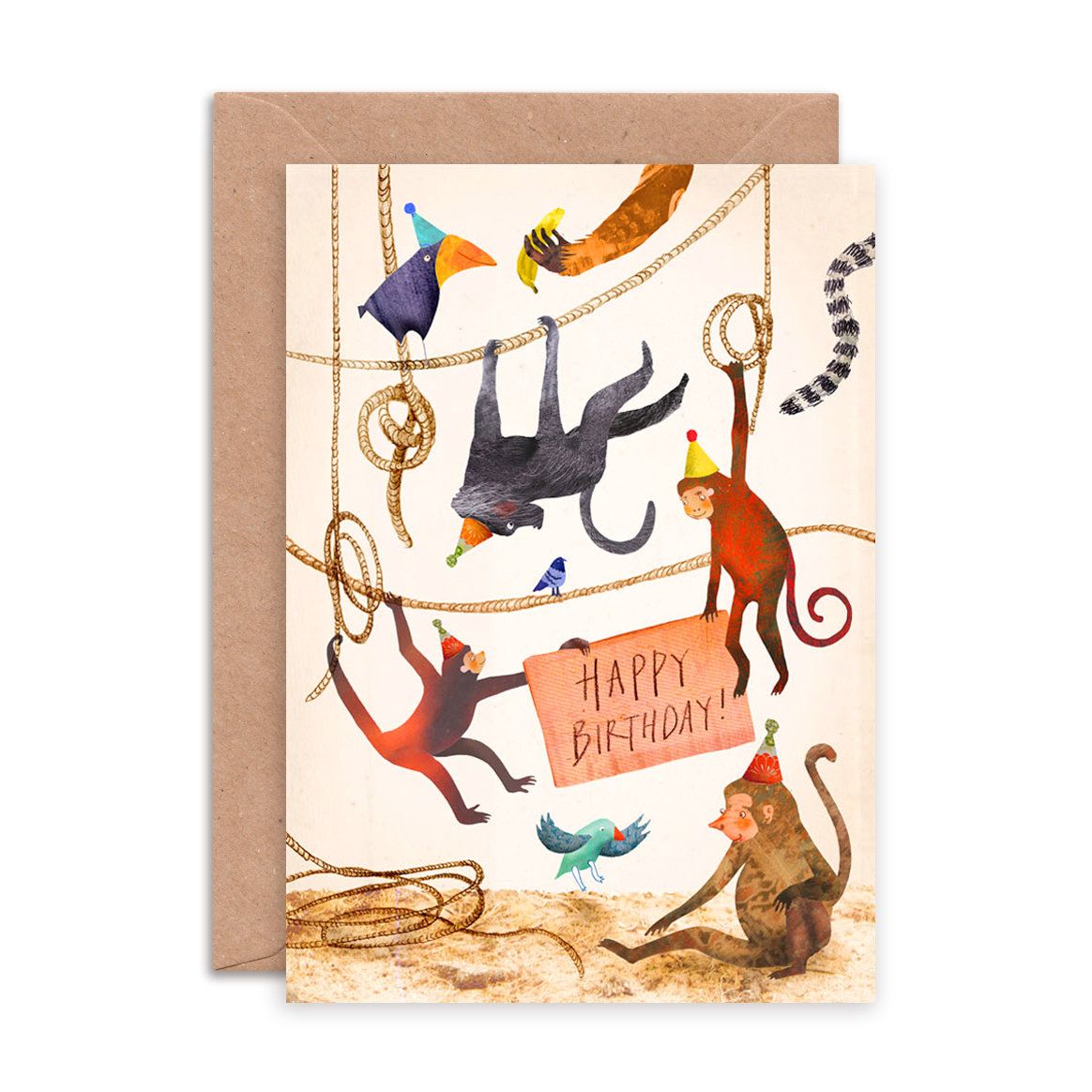 Happy Birthday Monkeys Card