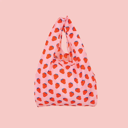 Strawberry Foldable Nylon Tote