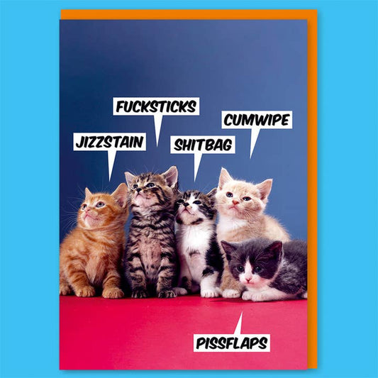 Swearing Cats Greeting Greeting Card