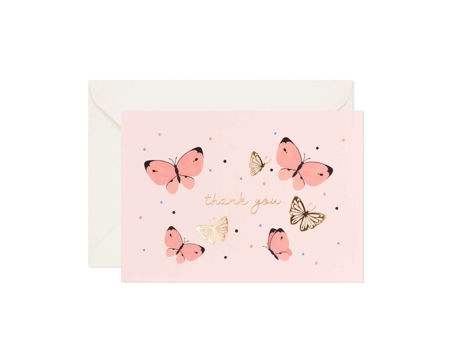 Butterfly With Gold-foil Thank You Greeting Card