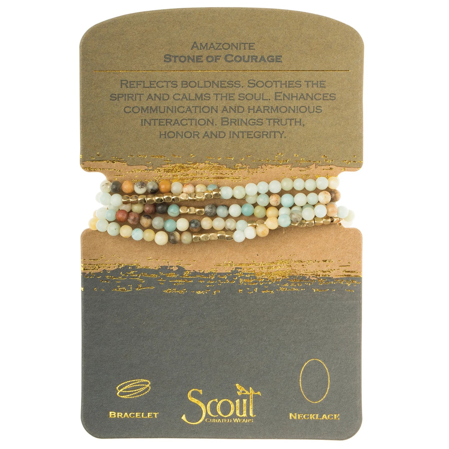 Stone Wrap Bracelet + Necklace Amazonite - Stone Of Courage