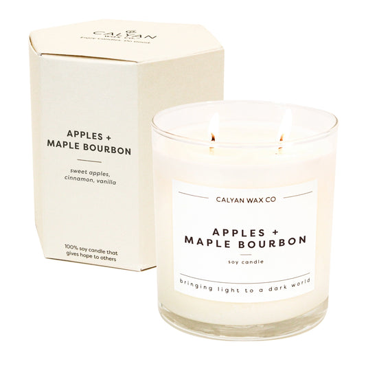 Glass Tumbler Soy Candle Apples + Maple Bourbon