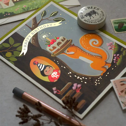 Squirrel's Cake Birthday Greeting Card