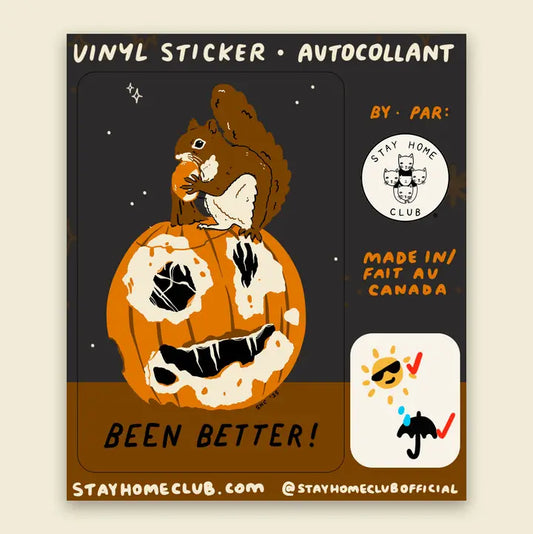 S69 Been Better Pumpkin Halloween Vinyl Sticker