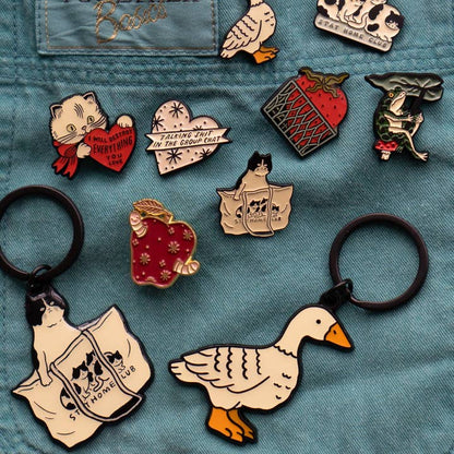 @41 Fowl Enamel Goose Lapel Pin