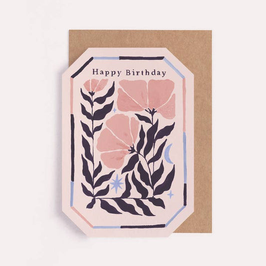 Leafy Floral Birthday Card
