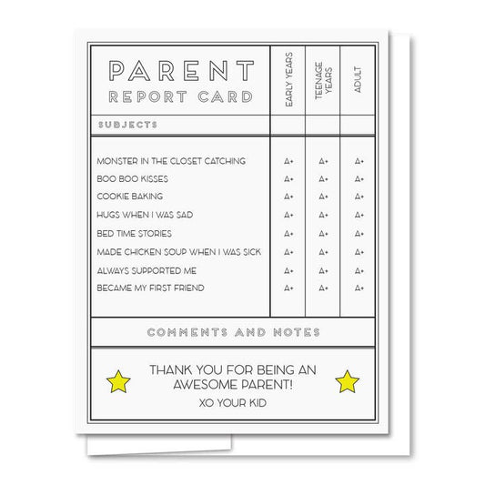 Parent Report Letterpress Parent Card