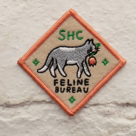 #54 Stay Home Club  Feline Bureau Felt Sticky Patch