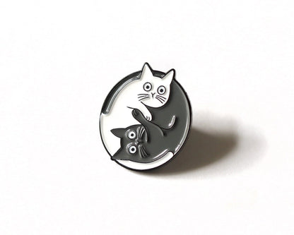 @81 Yin Yang Cats funny cute Enamel Pin