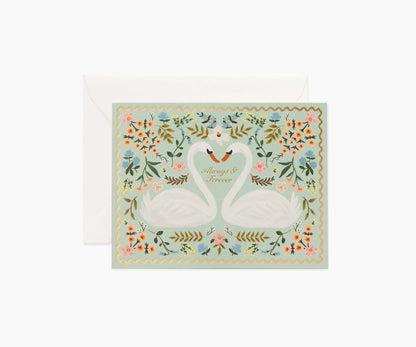 Always & Forever Swans Wedding Card