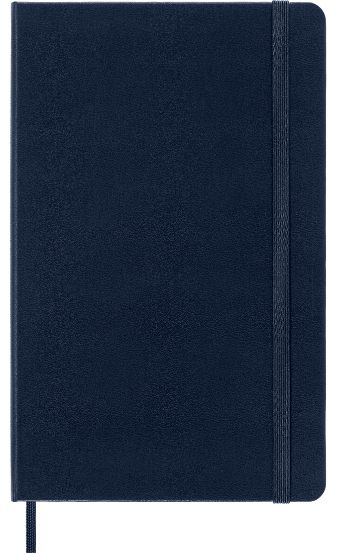 Classic Large Blue Hard Cover Ruled Notebook