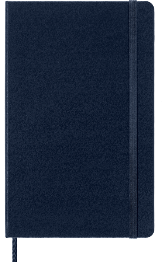 Classic Large Blue Hard Cover Plain Notebook