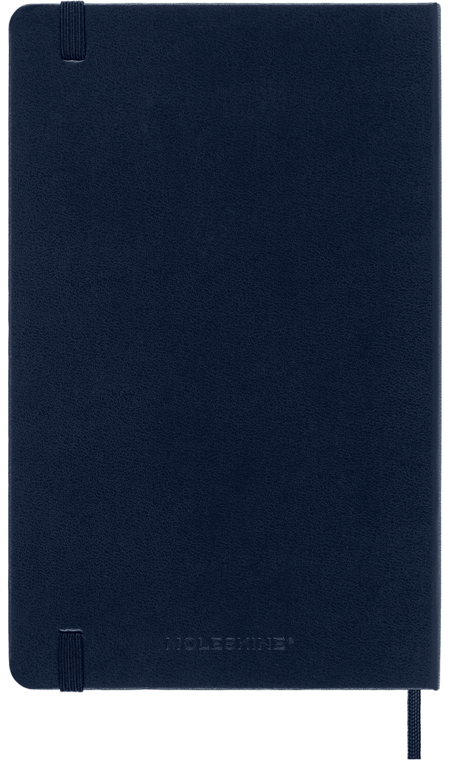 Classic Large Blue Hard Cover Plain Notebook