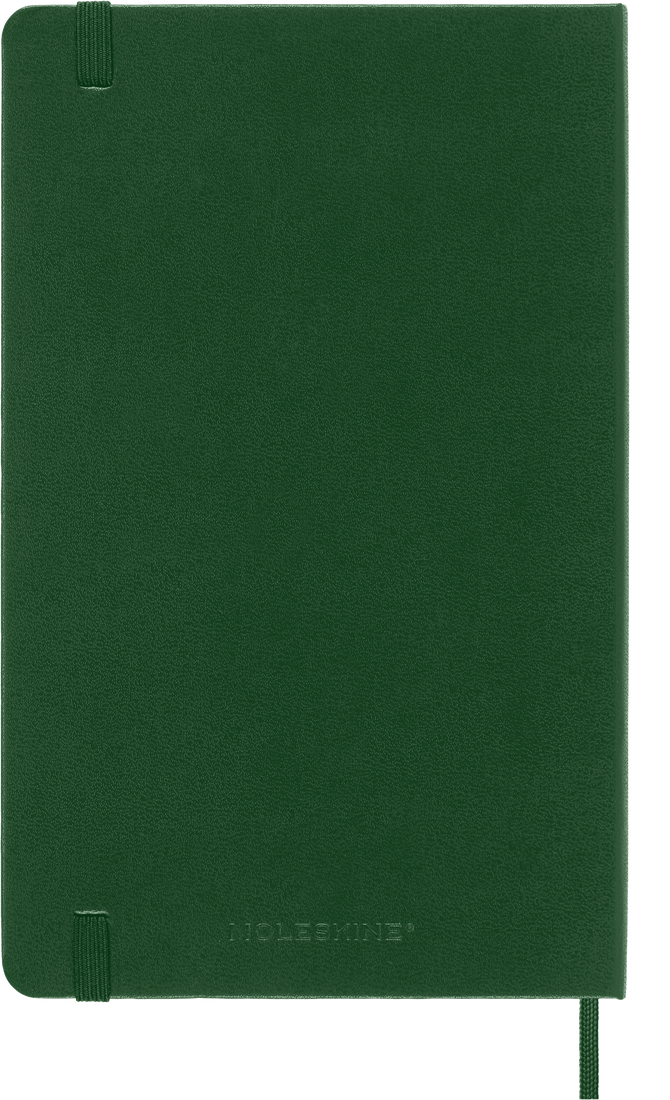 Classic Large Myrtle Green Hard Cover Plain Notebook