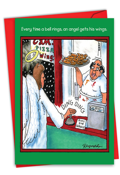 Angel Gets Wings Christmas Card