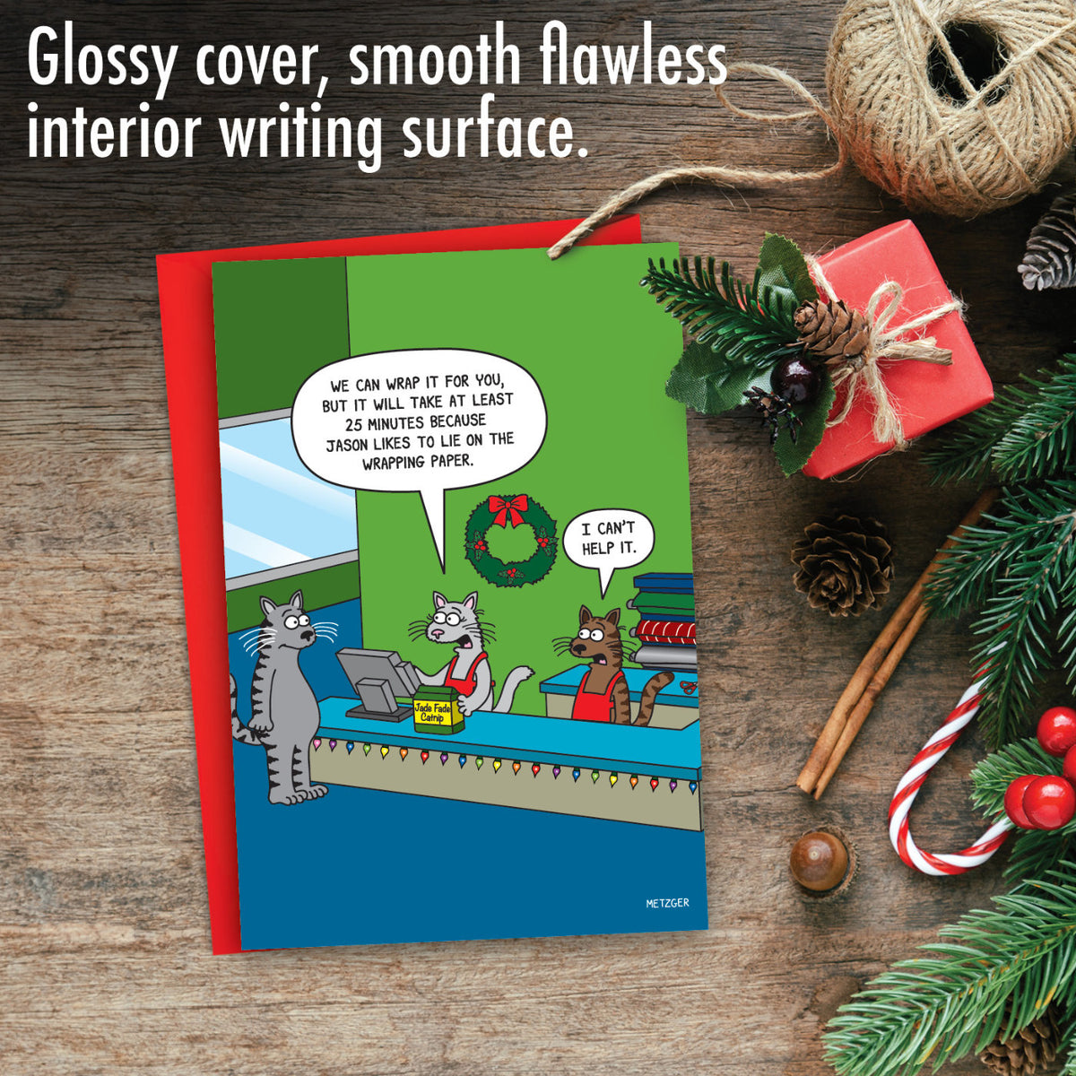 Cat Wrap Christmas Card