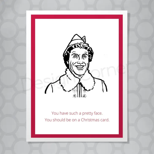 Elf Pretty Face Christmas Card