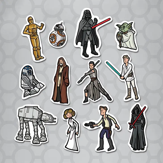 Star Wars Characters Die Cut Sticker 12 Pack