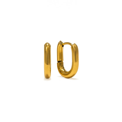 Small Paperclip Puff Hoop Earrings