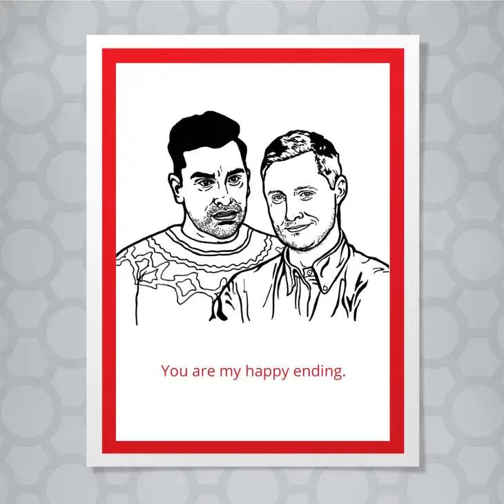 Schitts Creek David and Patrick Happy Ending card