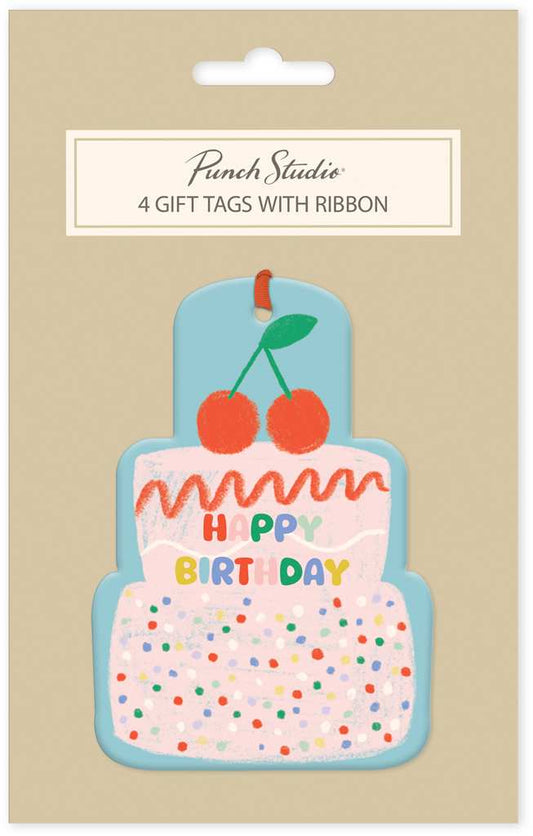 Happy Birthday Cherries Gift Tag