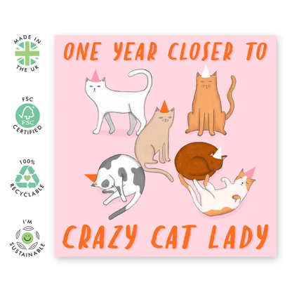 Crazy Cat Lady Funny  Card