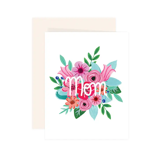 Pink Flowers Mom Card
