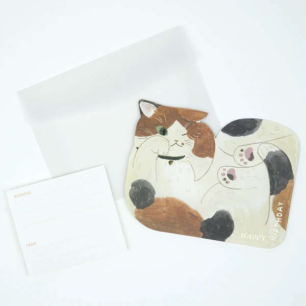 Birthday Gyukyu Neko Card Mike