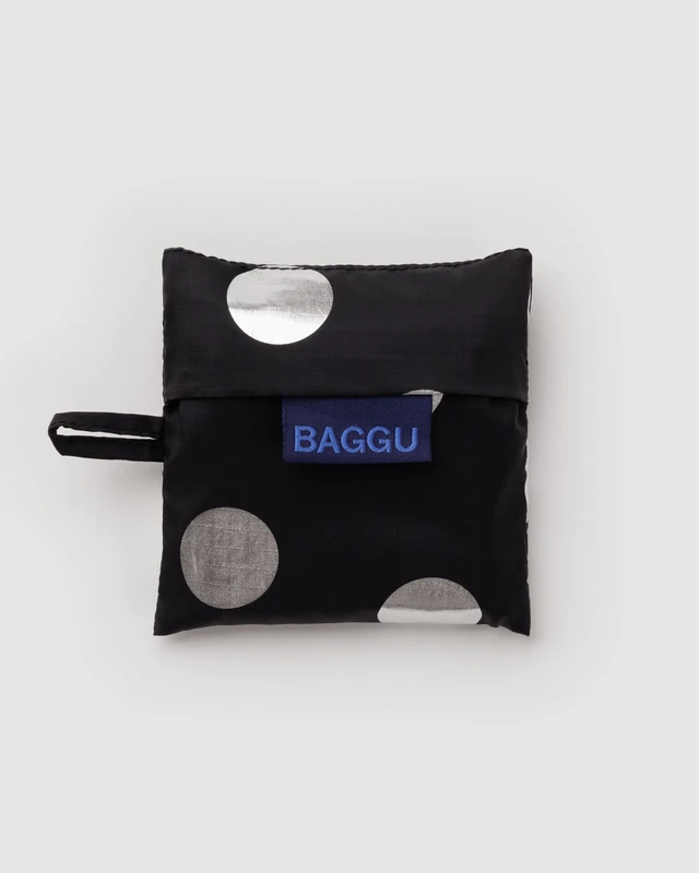 Baby Baggu - Silver Metallic Polka Dot