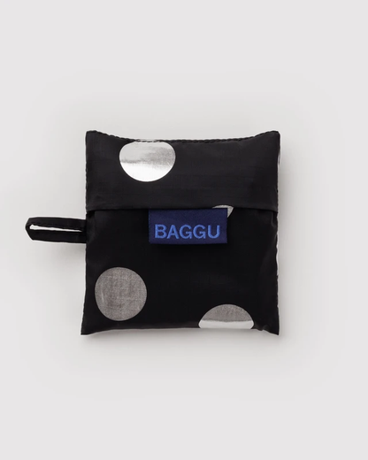 Baby Baggu - Silver Metallic Polka Dot